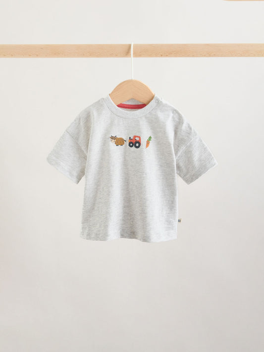 Red Farm Print Top and Shorts Baby Set (0mths-2yrs) image 2