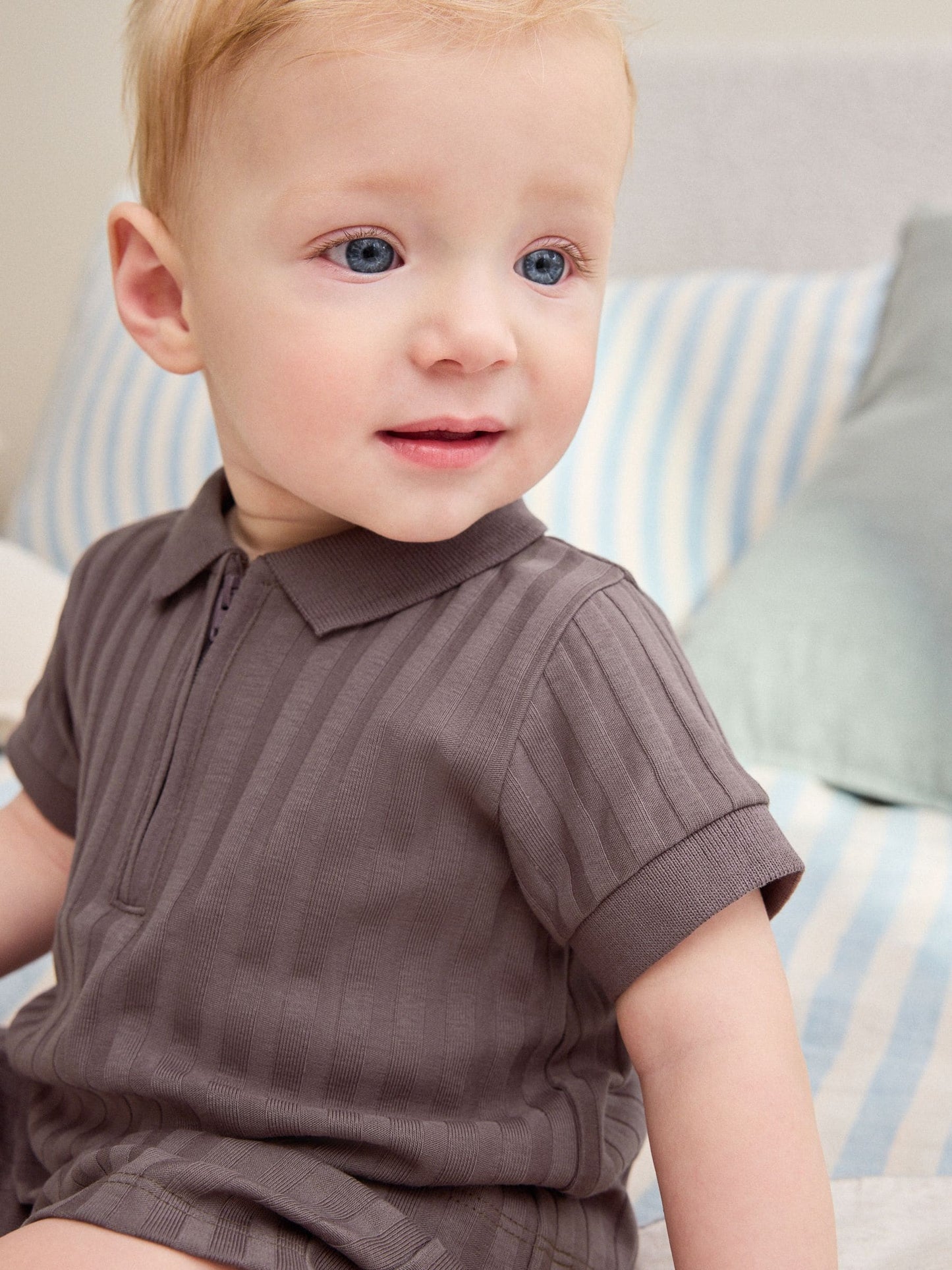 Brown Polo Top and Shorts Baby Set (0mths-2yrs) image 3