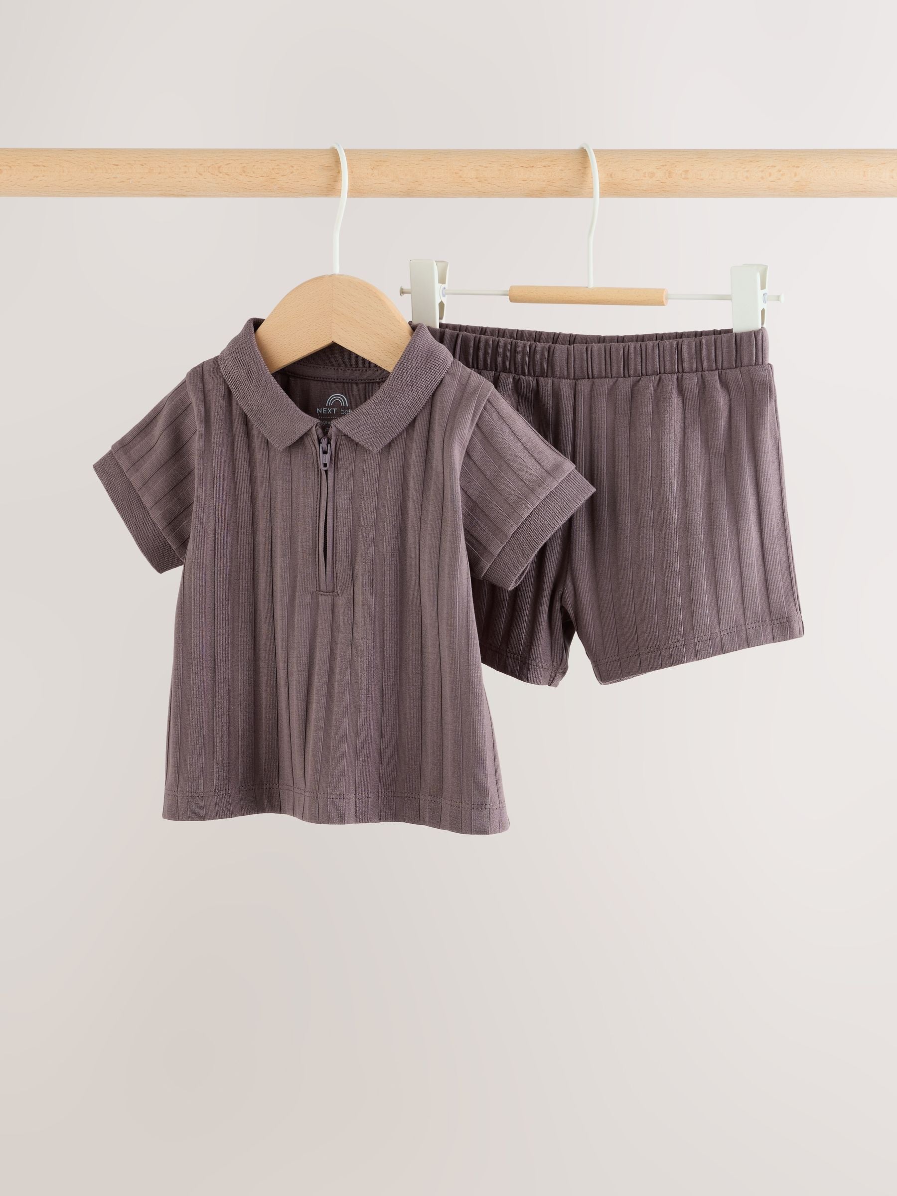 Brown Polo Top and Shorts Baby Set (0mths-2yrs) image 5