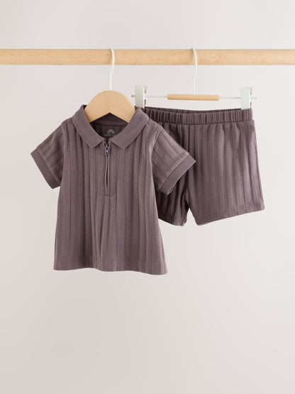 Brown Polo Top and Shorts Baby Set (0mths-2yrs) image 5