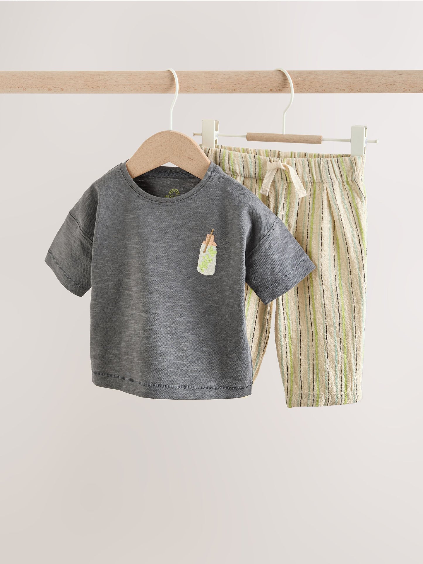 Grey Picnic Top & Trousers Baby Set (0mths-2yrs) image 3