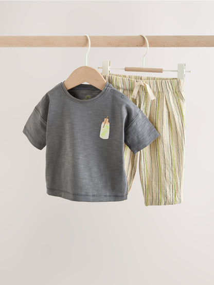 Grey Picnic Top & Trousers Baby Set (0mths-2yrs) image 3