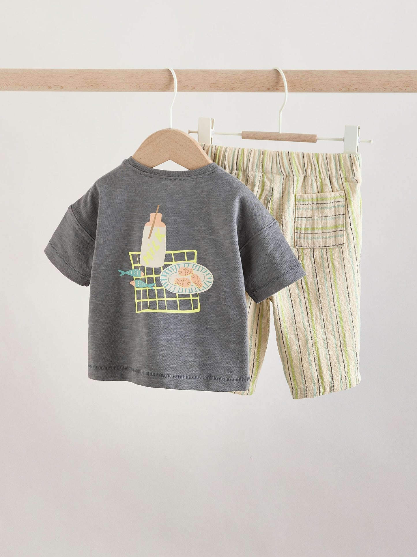 Grey Picnic Top & Trousers Baby Set (0mths-2yrs) image 4