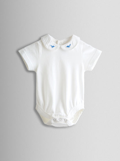 JoJo Maman Bébé Blue Whale Stripe Dungaree & Body Set image 3