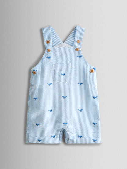 JoJo Maman Bébé Blue Whale Stripe Dungaree & Body Set image 5