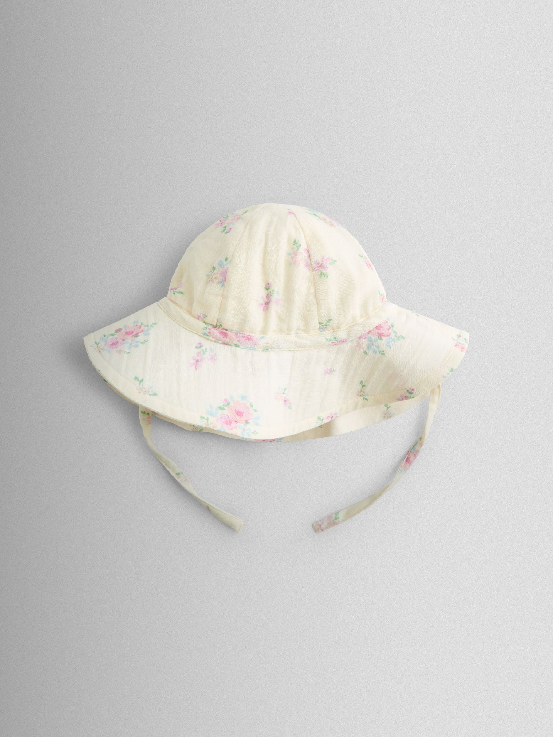 JoJo Maman Bébé Cream Floral Frill Romper & Hat Set image 5