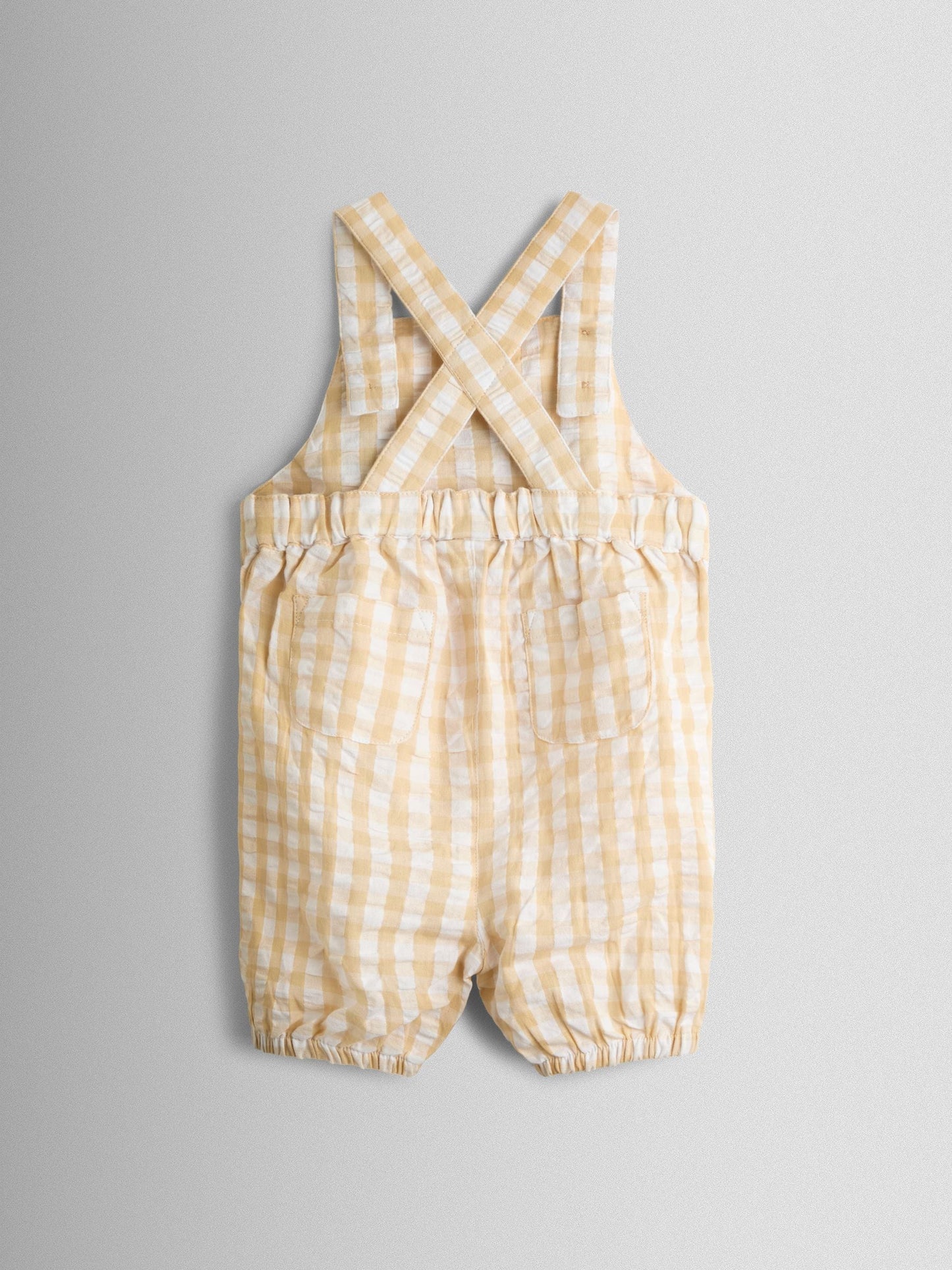 JoJo Maman Bébé Natural Peter Rabbit™ Checked Dungaree & Body Set image 4