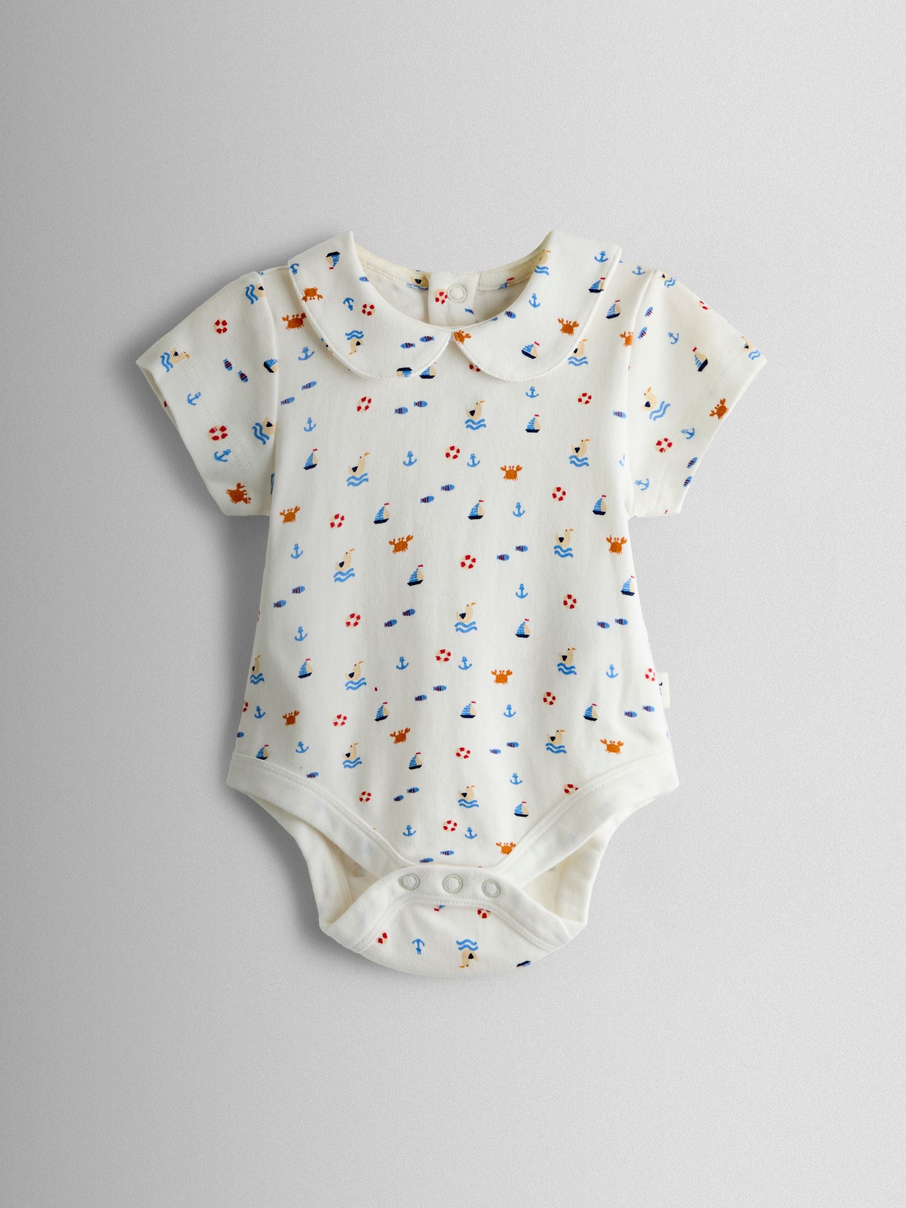JoJo Maman Bébé Navy Nautical Embroidered Dungaree & Body Set image 3