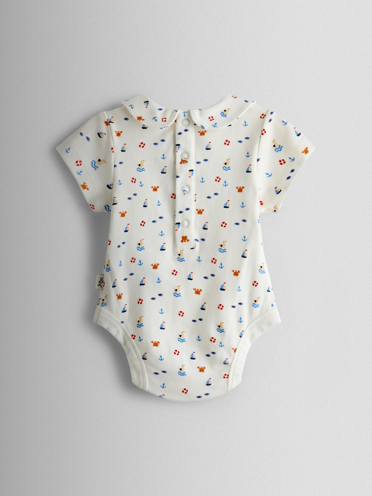 JoJo Maman Bébé Navy Nautical Embroidered Dungaree & Body Set image 4
