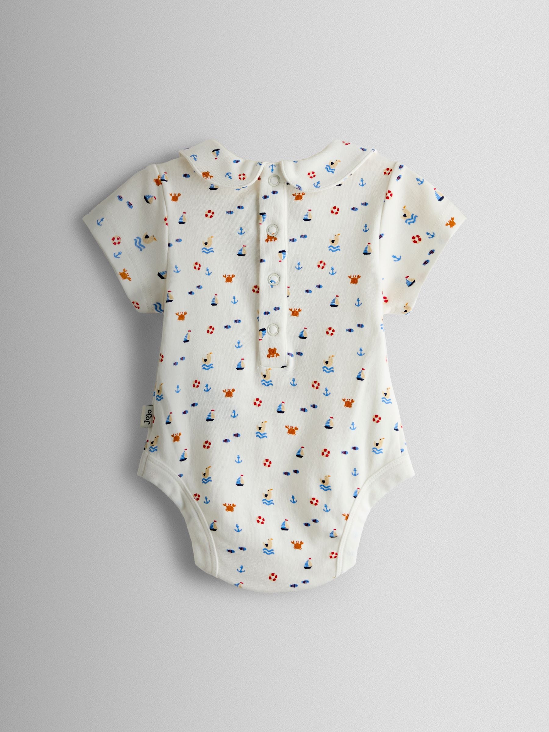JoJo Maman Bébé Navy Nautical Embroidered Dungaree & Body Set image 4