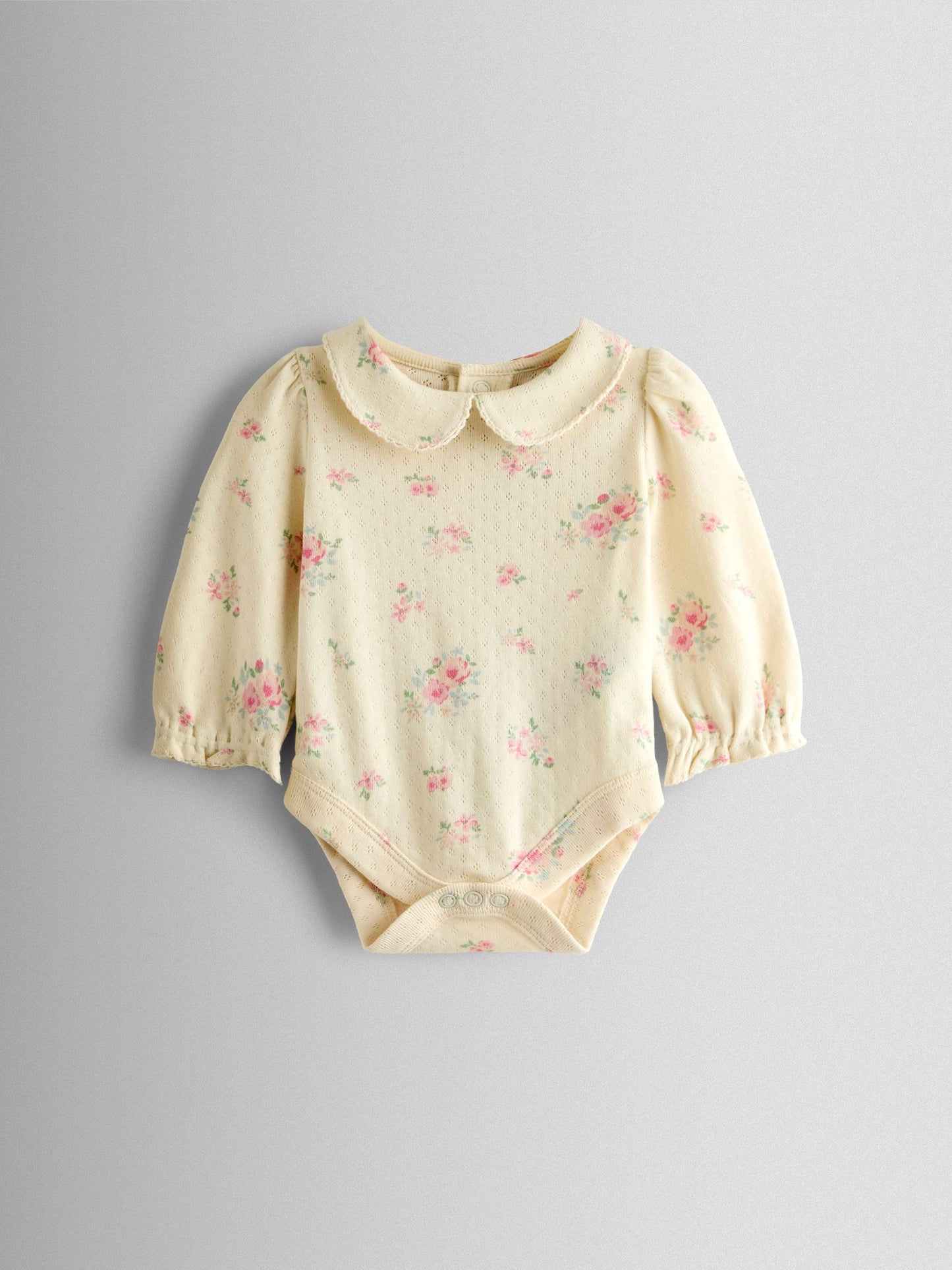 JoJo Maman Bébé Pink Floral Bubble Dungaree and Body Set image 4