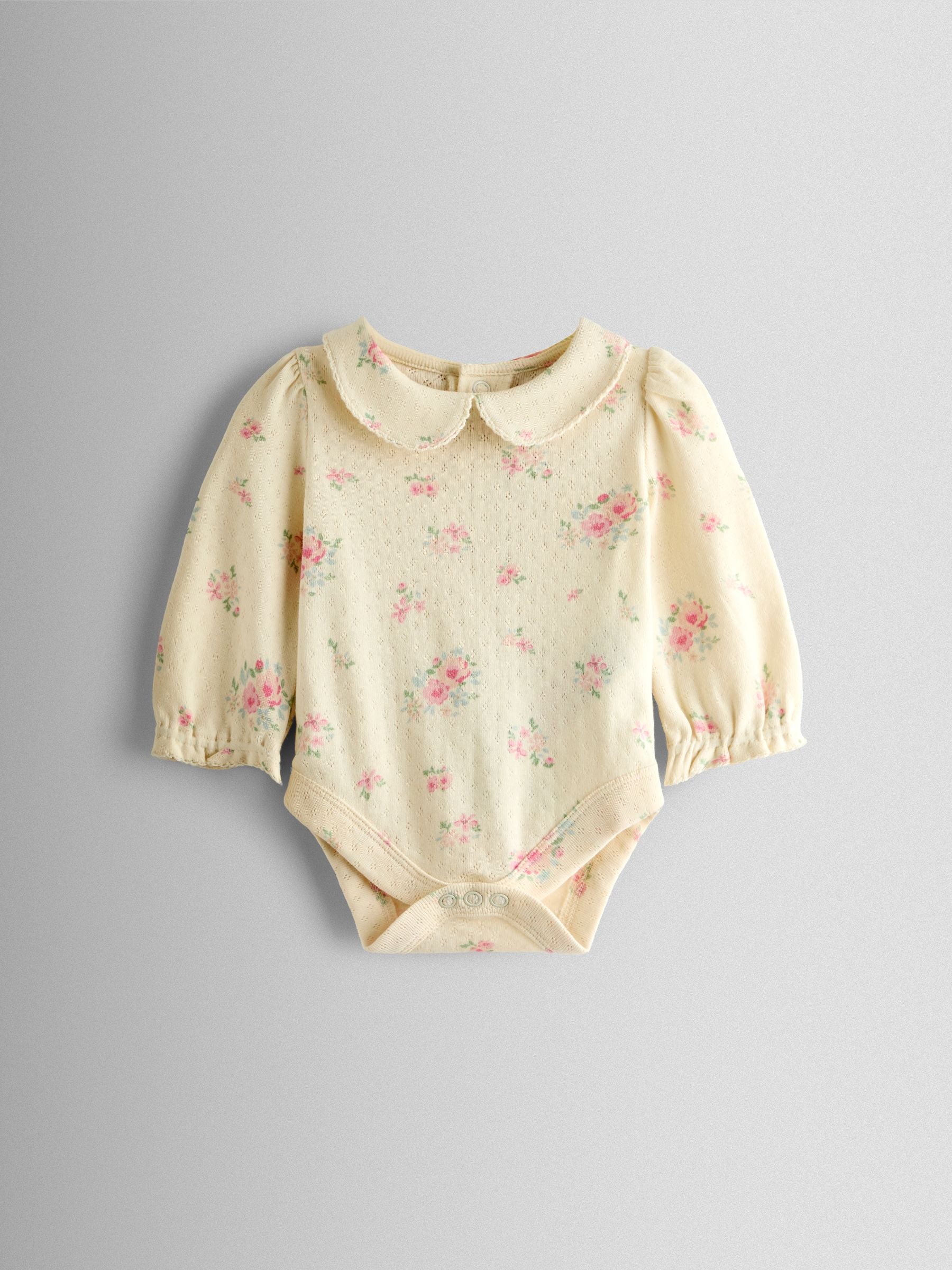 JoJo Maman Bébé Pink Floral Bubble Dungaree and Body Set image 4