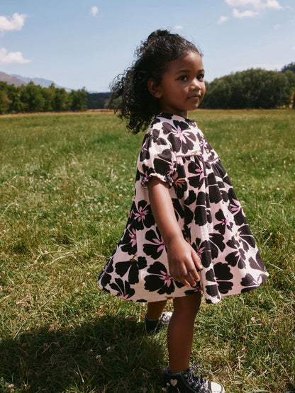 Monochrome Floral Jersey Dress (6mths-7yrs) image 1