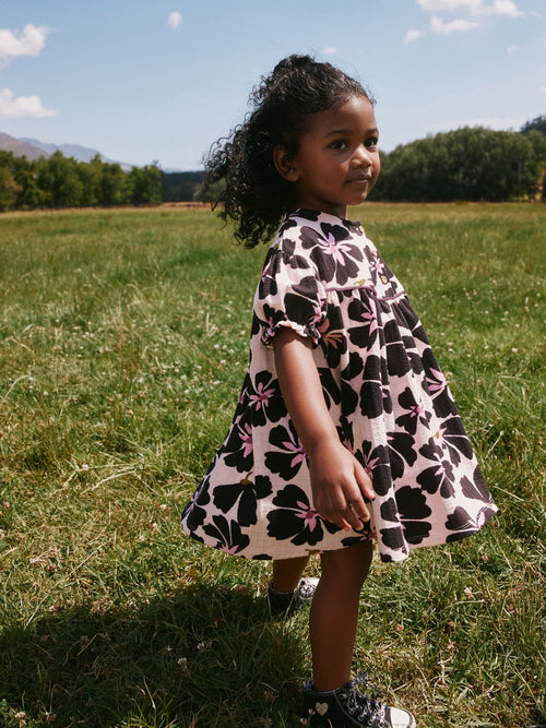 Monochrome Floral Jersey Dress (6mths-7yrs) image 1