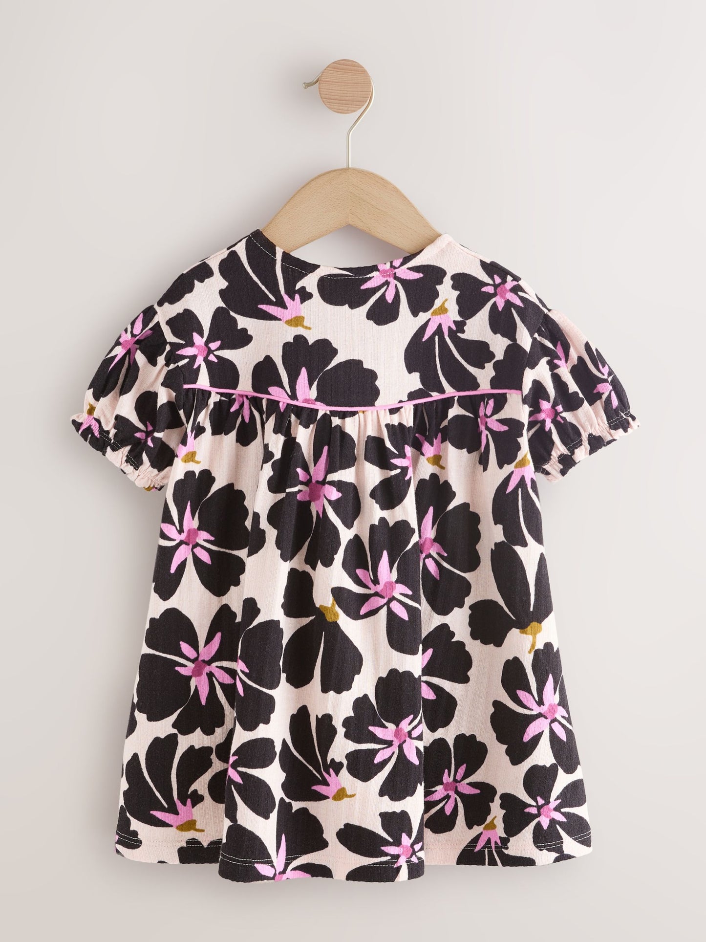Monochrome Floral Jersey Dress (6mths-7yrs) image 5