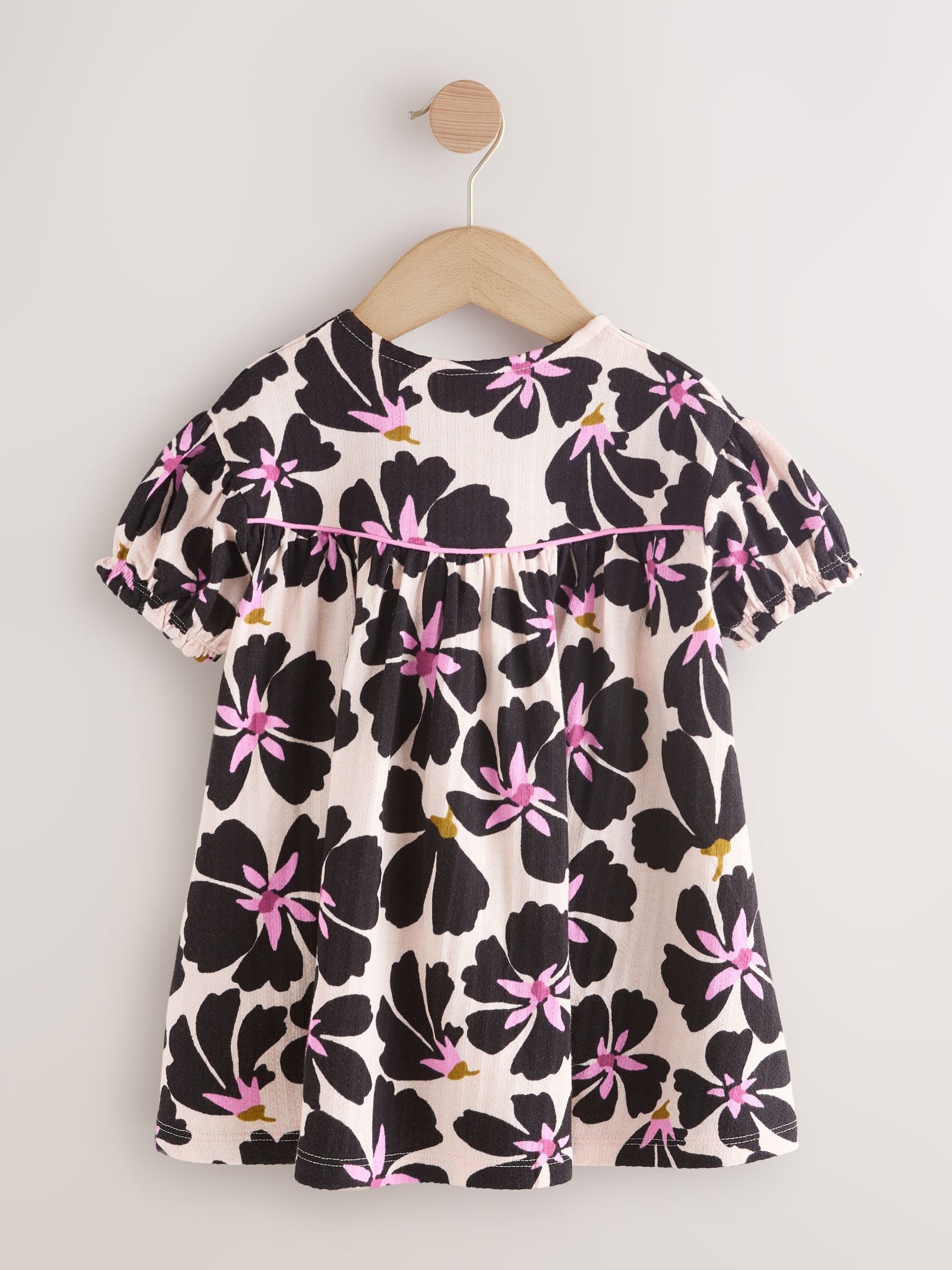 Monochrome Floral Jersey Dress (6mths-7yrs) image 5