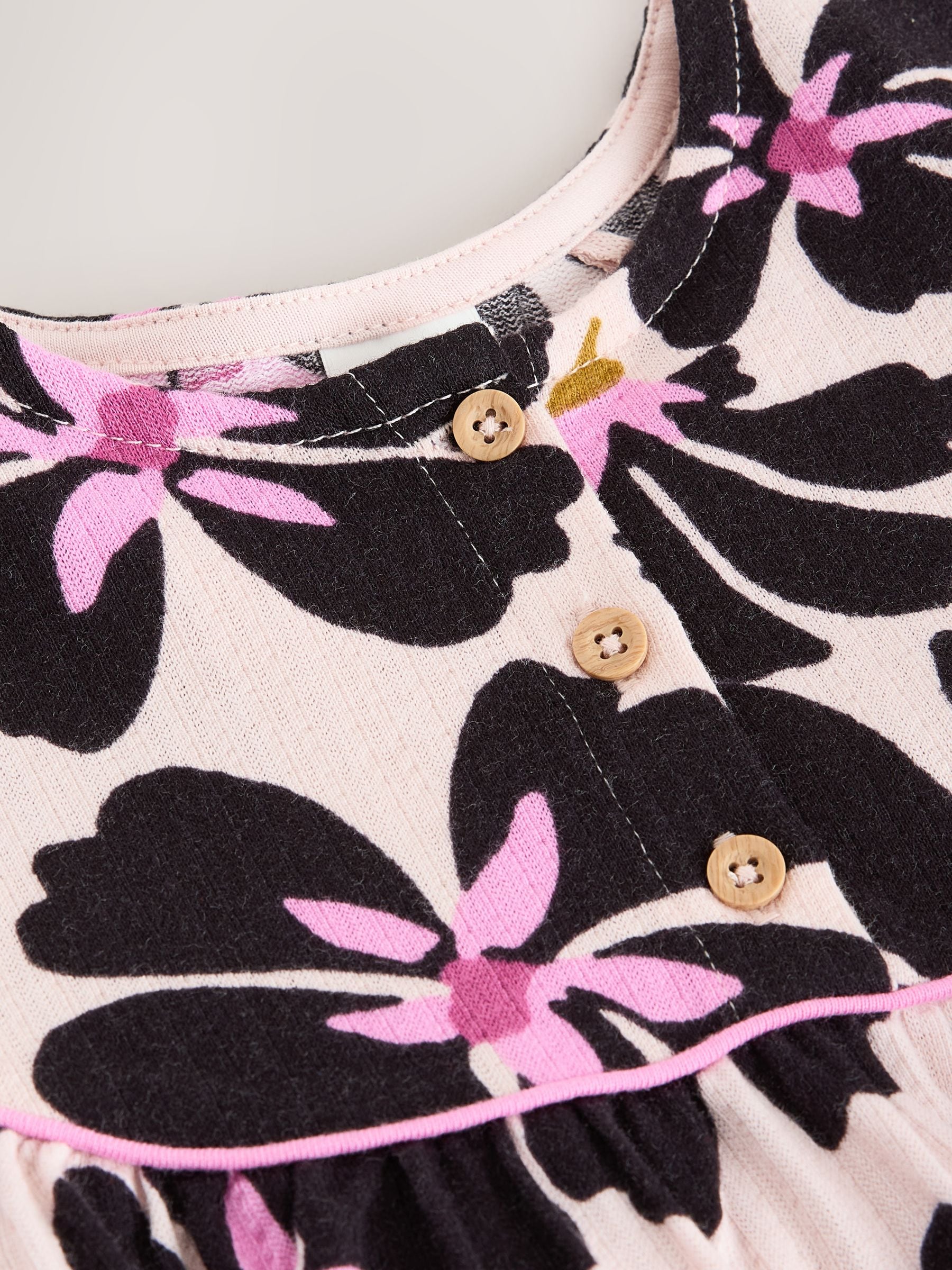 Monochrome Floral Jersey Dress (6mths-7yrs) image 7