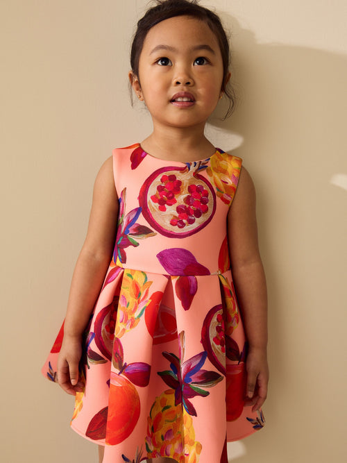 Dsiney Kidz - Orange Fruit Scuba Occasion Dress (3mths-7yrs) image 1