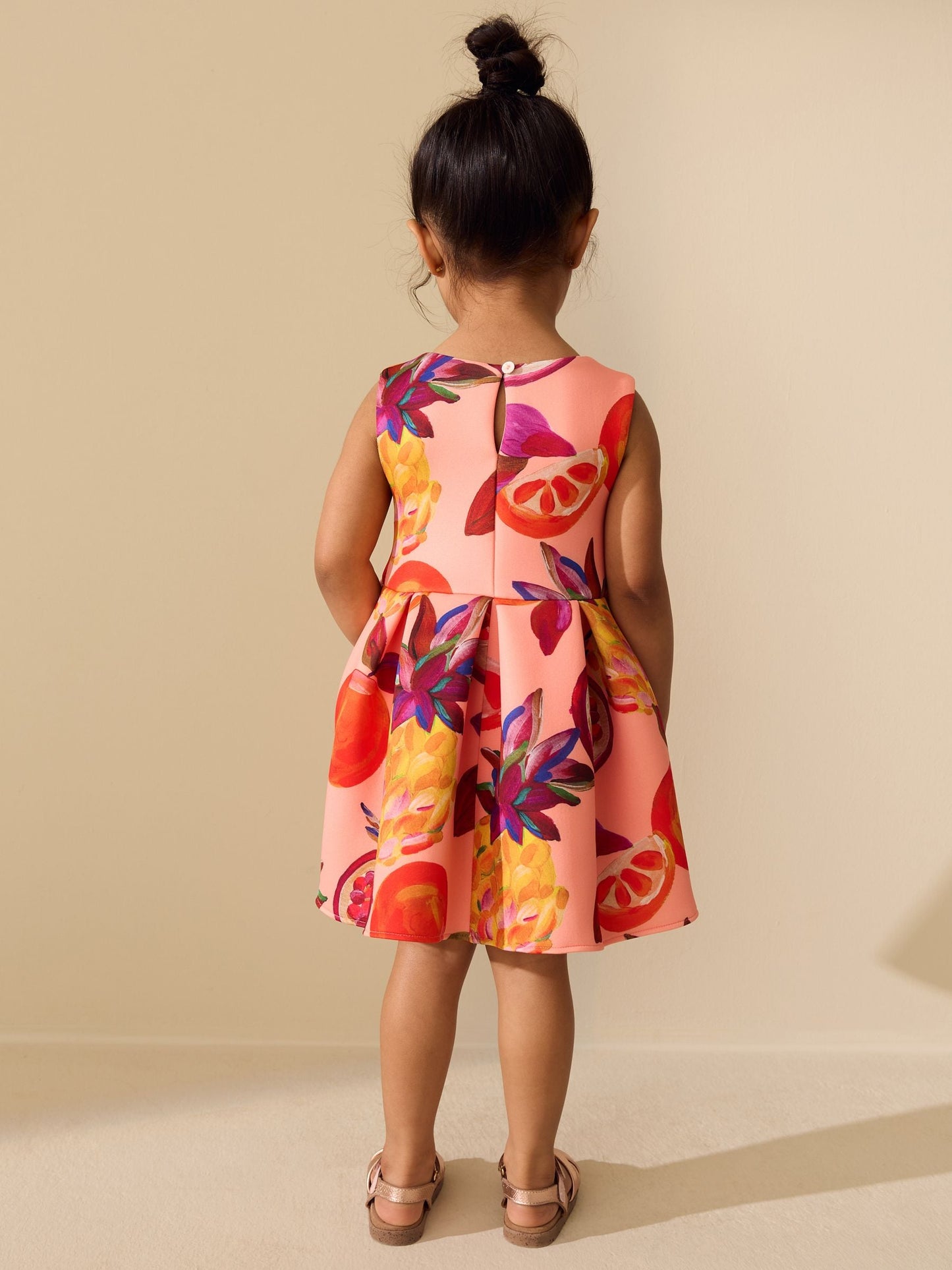 Orange Fruit Scuba Occasion Dress (3mths-7yrs) image 3