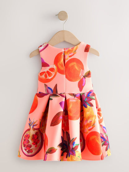 Orange Fruit Scuba Occasion Dress (3mths-7yrs) image 6