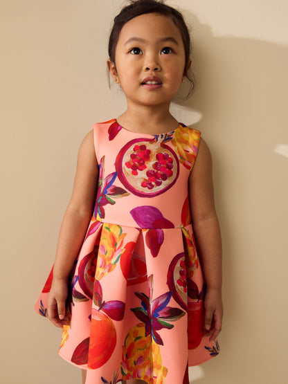 Orange Fruit Scuba Occasion Dress (3mths-7yrs) image 1