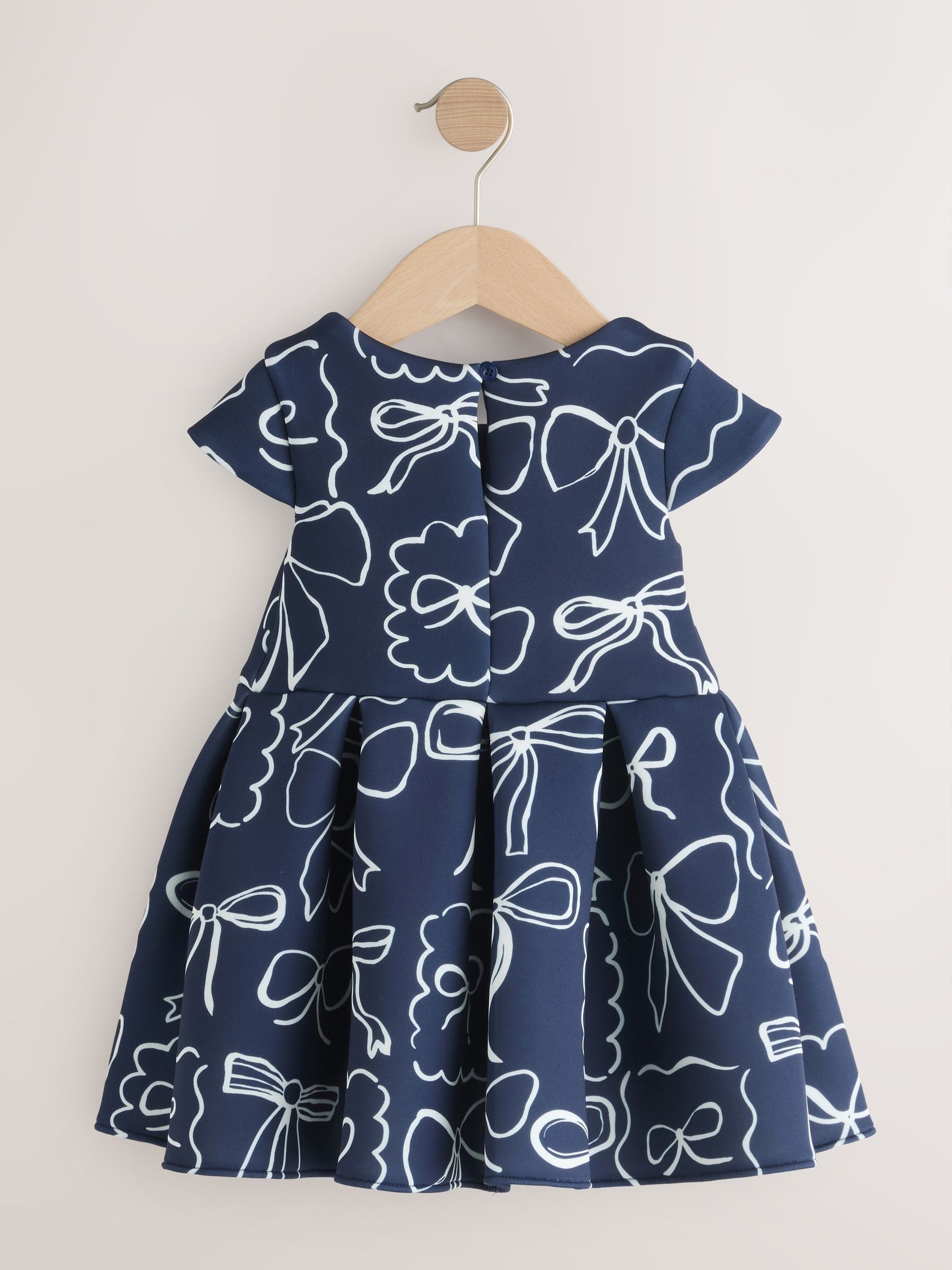 Navy Bows Scuba Occasion Dress (3mths-7yrs) image 5
