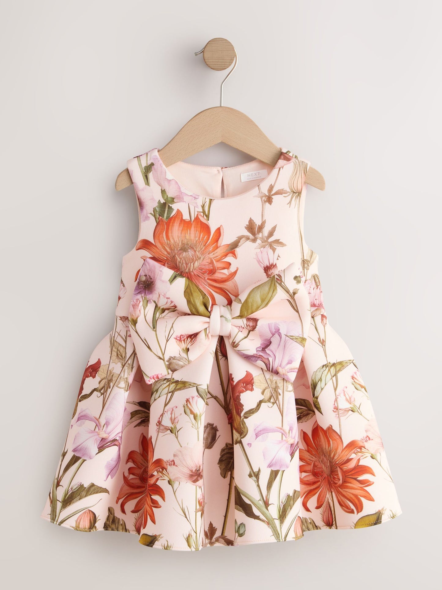Cream Floral Scuba Occasion Dress (3mths-7yrs) image 5