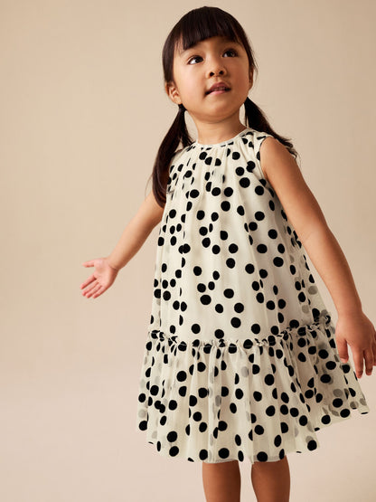 Monochrome Spot Mesh Party Dress (3mths-7yrs) image 1