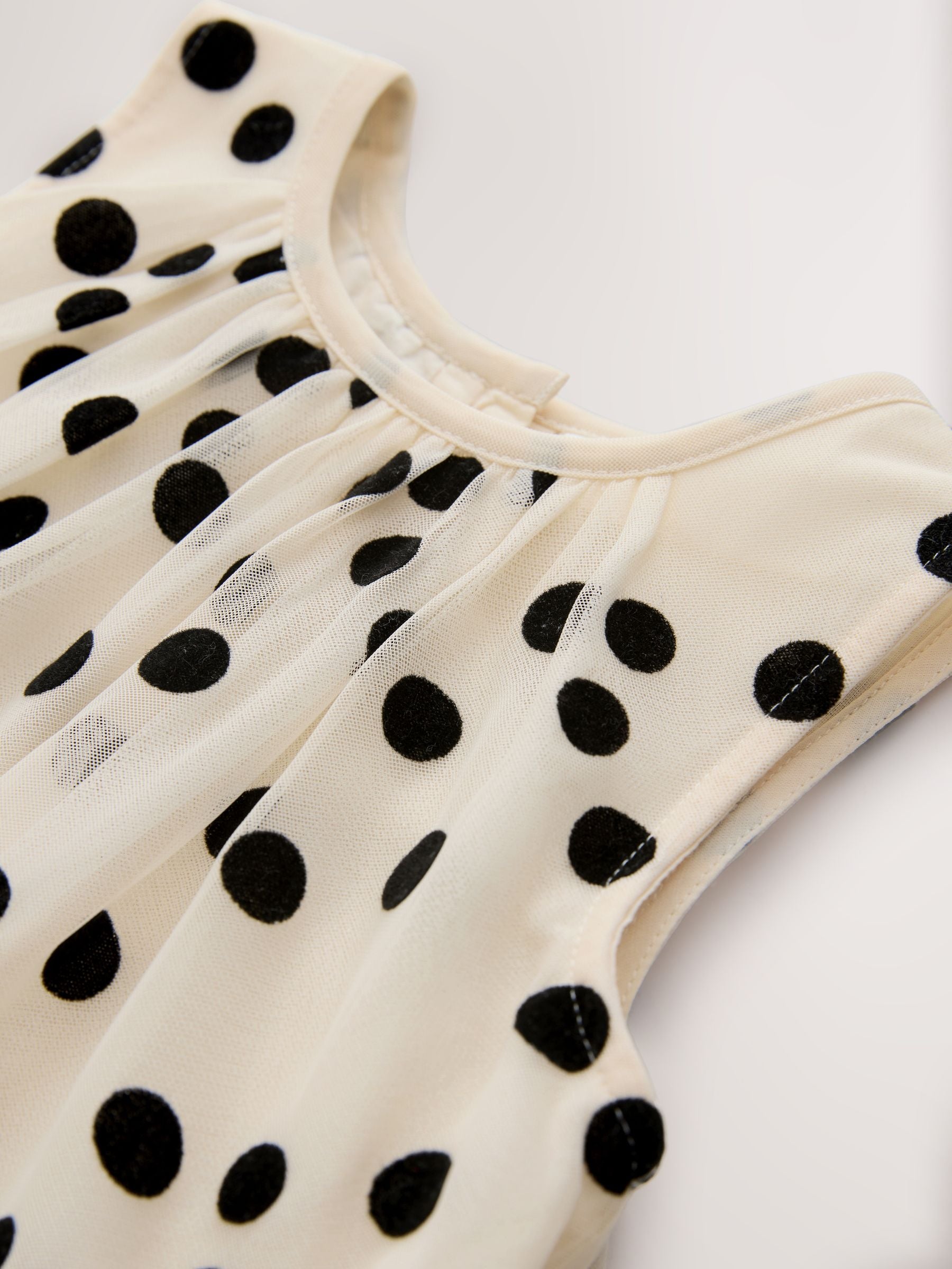 Monochrome Spot Mesh Party Dress (3mths-7yrs) image 7
