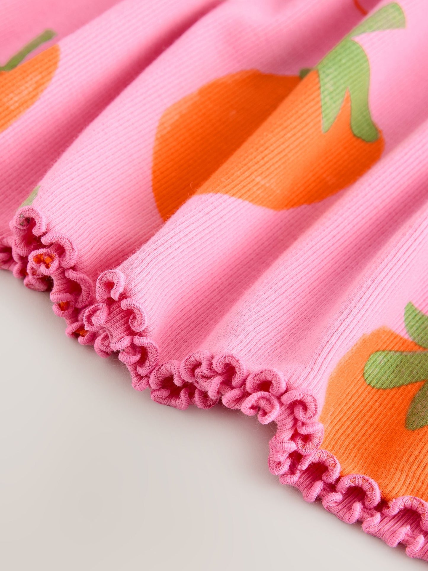 Pink Strawberry Short Sleeve Ribbed Dress (3mths-7yrs) image 5