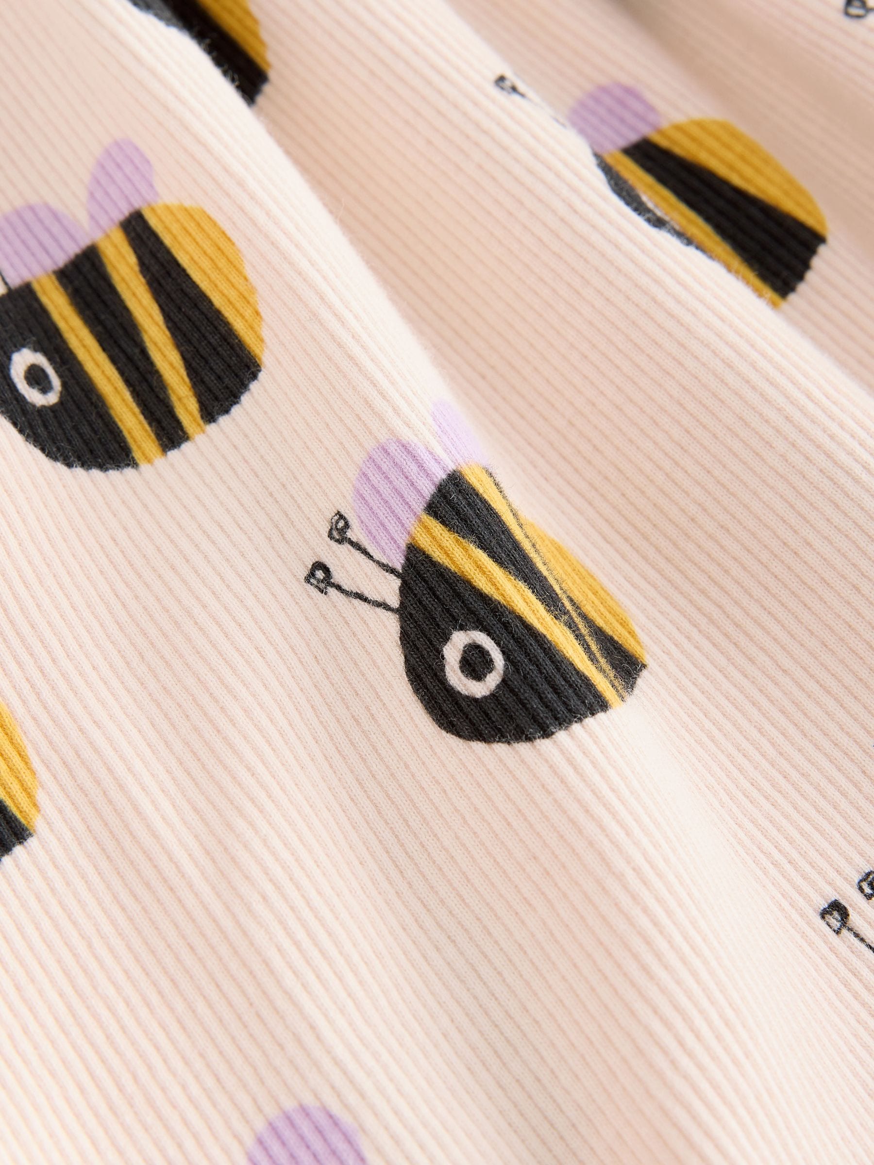 Cream Bumblebee Short Sleeve Ribbed Dress (3mths-7yrs) image 7