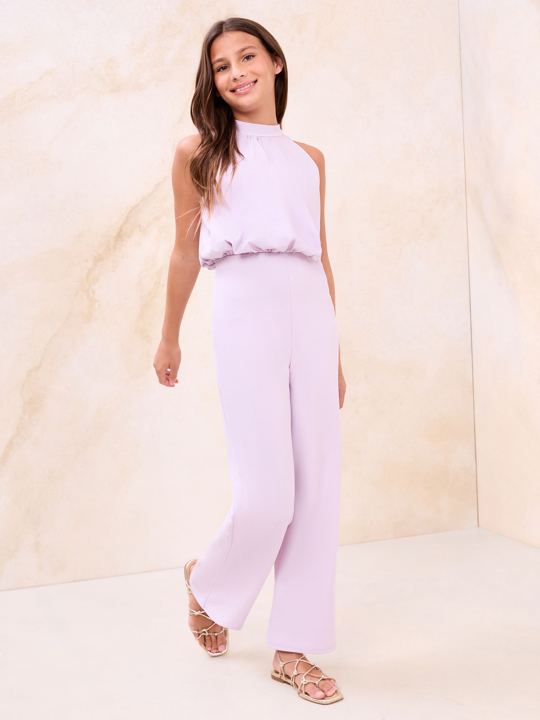 Dsiney Kidz - Lipsy Lilac Purple Bubble Waist Jumpsuit (5-16yrs) image 1