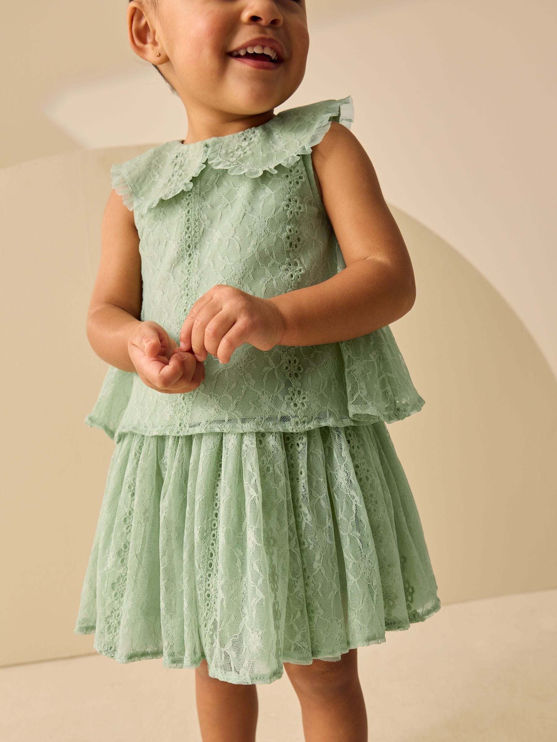 Mint Lace Top & Skirt Set (3mths-7yrs) image 3