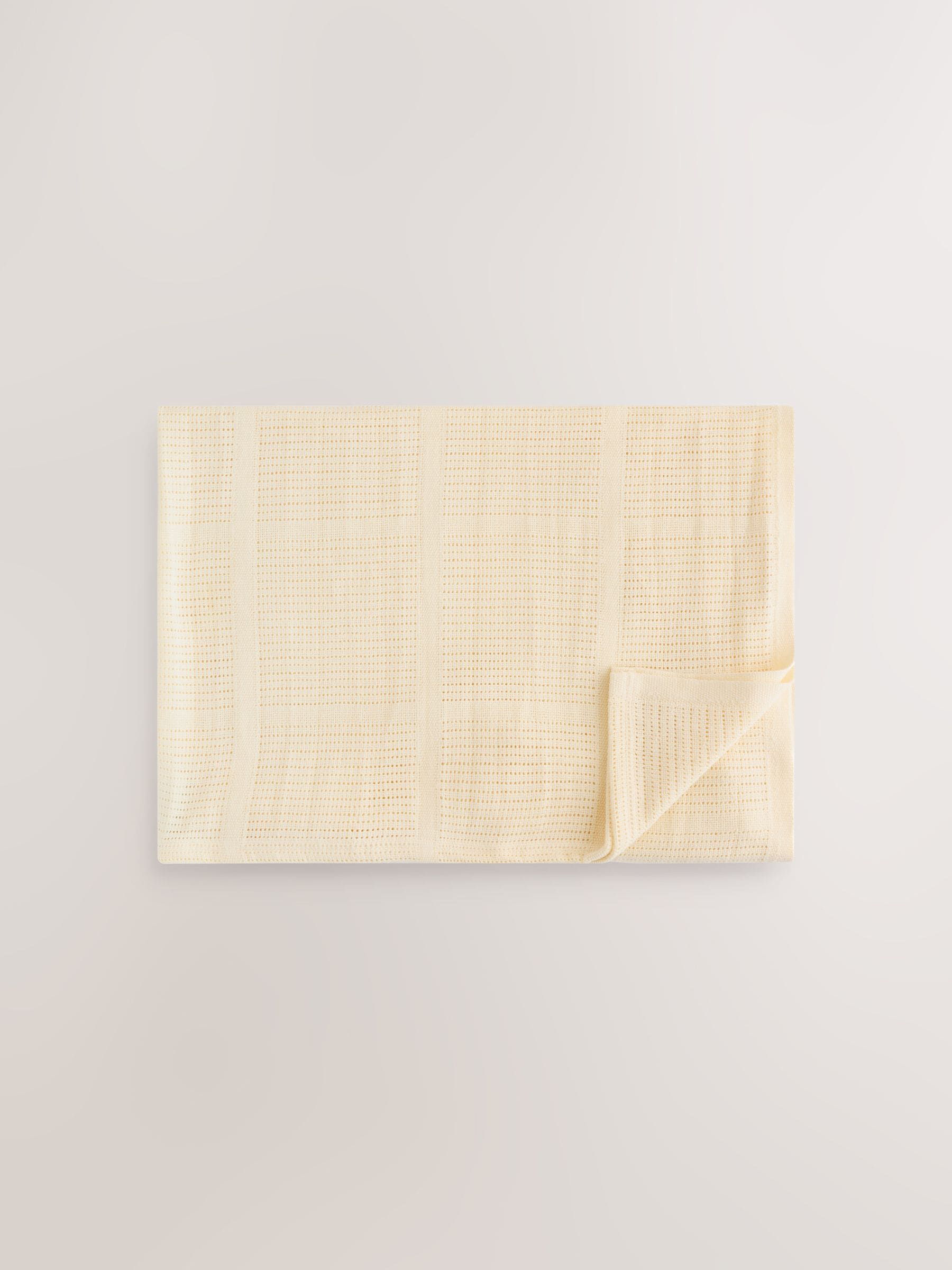 2 Pack Yellow Cotton Baby Cellular Blankets image 2