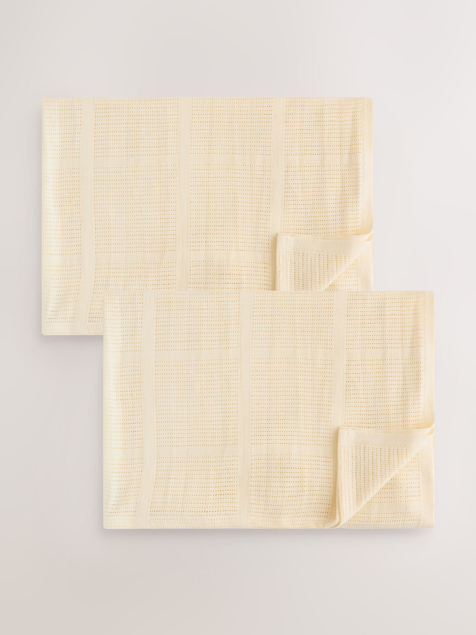 2 Pack Yellow Cotton Baby Cellular Blankets image 1