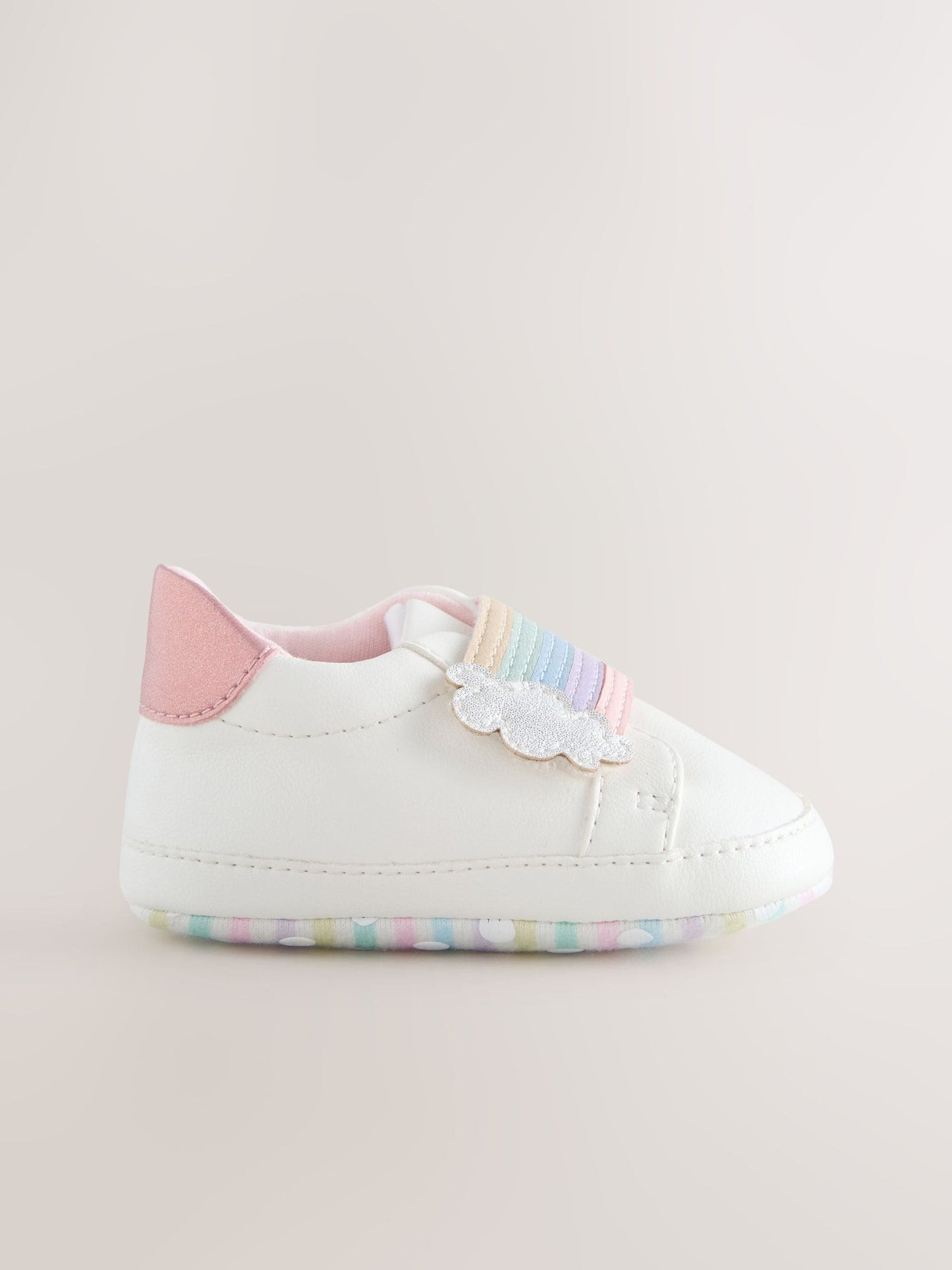 White Rainbow Baby Touch Fasten Trainers (0-24mths) image 5