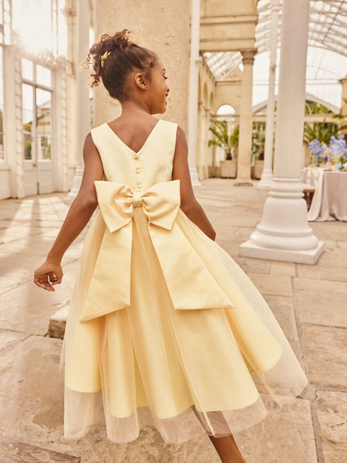 Yellow Flower Girl Bow Dress (3-12yrs) image 1