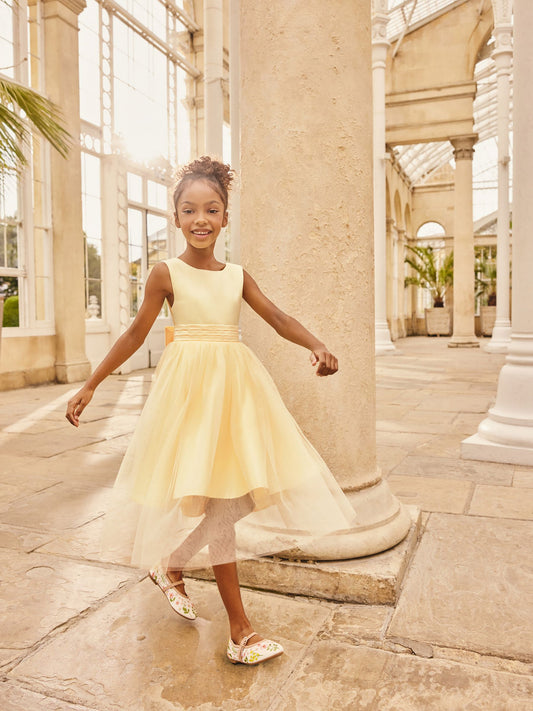 Yellow Flower Girl Bow Dress (3-12yrs) image 2