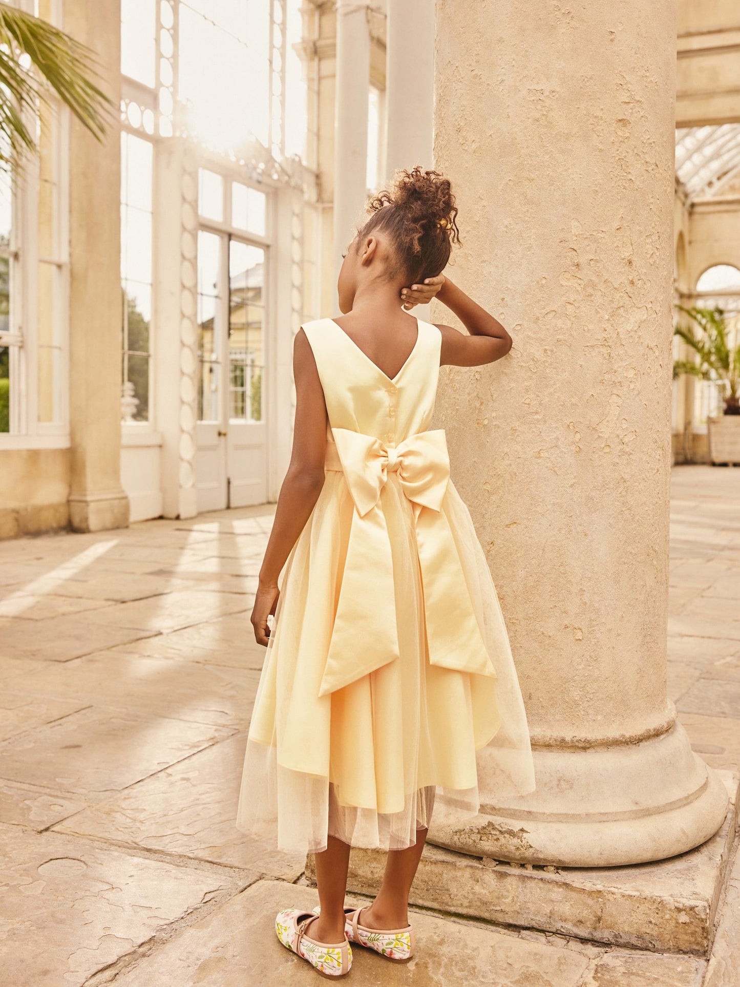 Yellow Flower Girl Bow Dress (3-12yrs) image 3