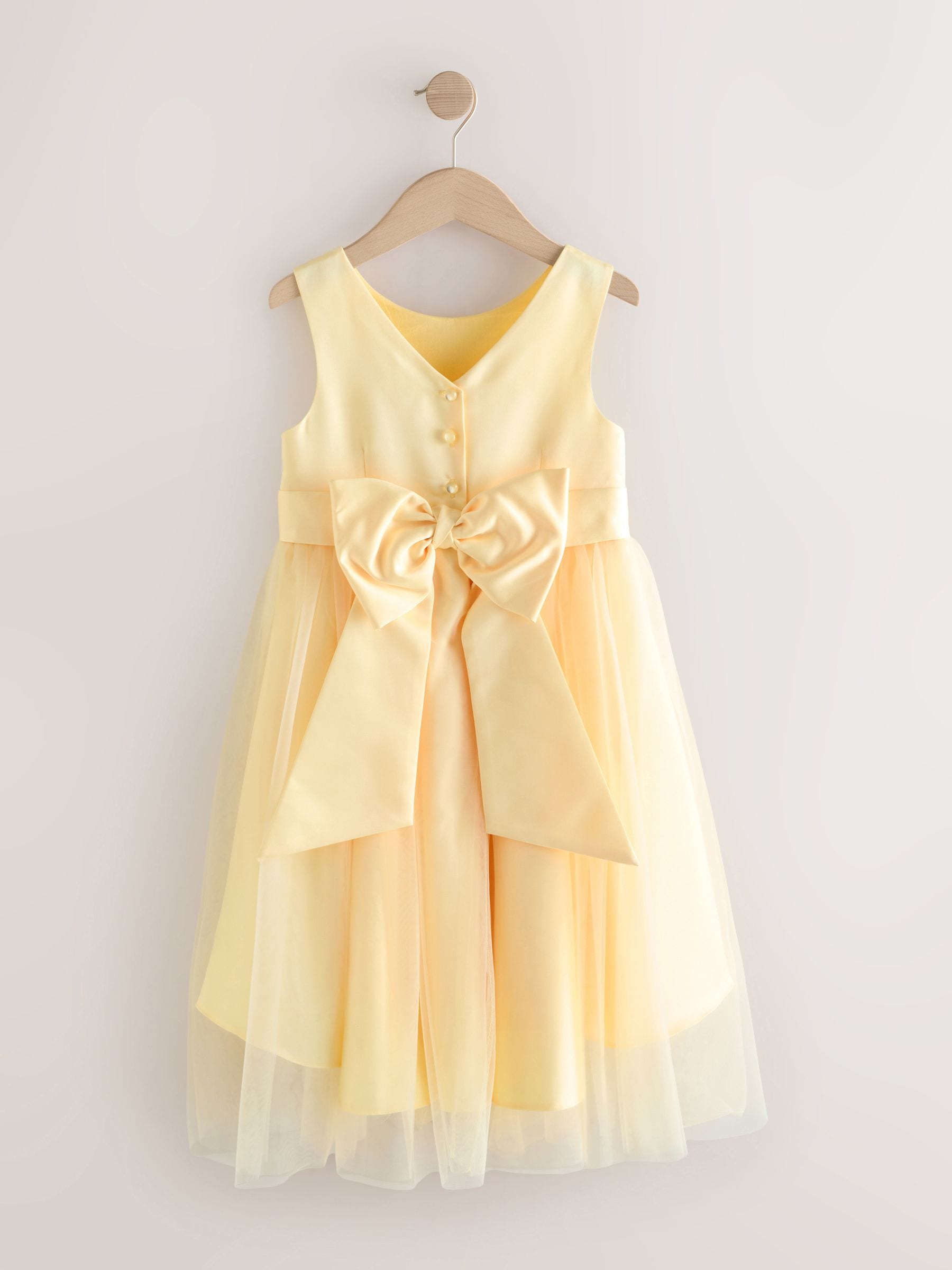 Yellow Flower Girl Bow Dress (3-12yrs) image 5
