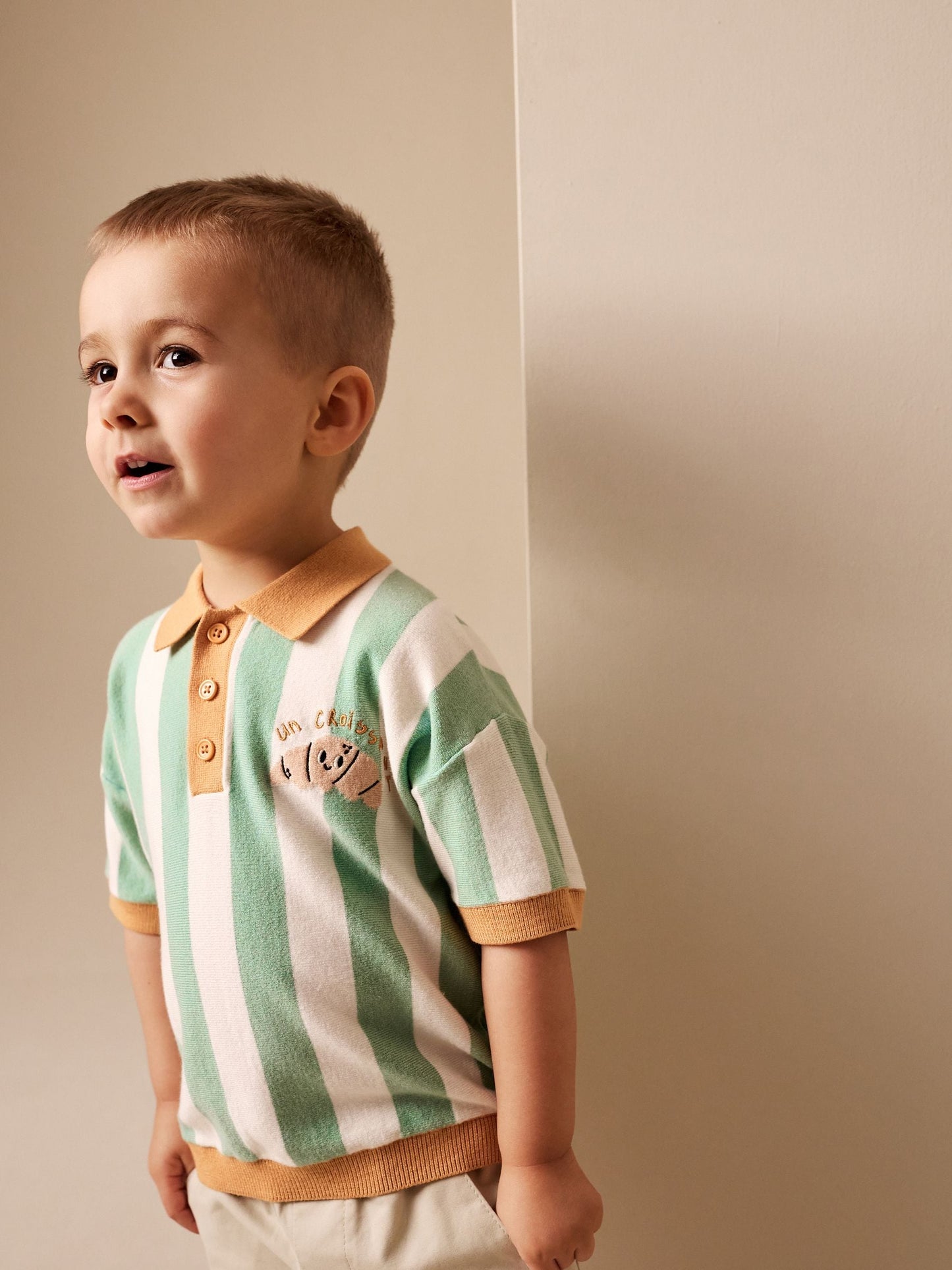 Dsiney Kidz - Striped Character Button Neck Knitted Polo Shirt (3mths-7yrs) image 1