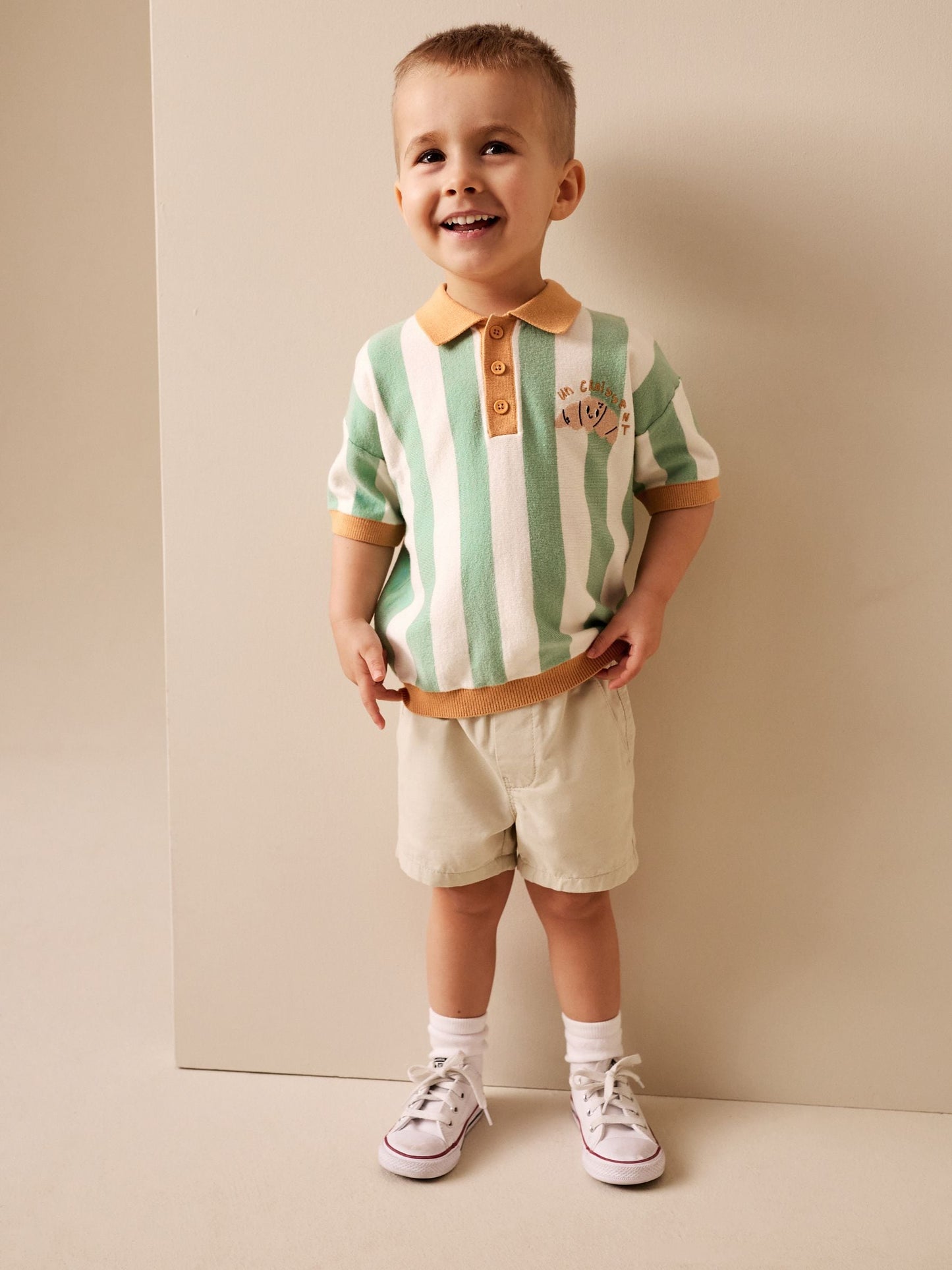 Dsiney Kidz - Striped Character Button Neck Knitted Polo Shirt (3mths-7yrs) image 2