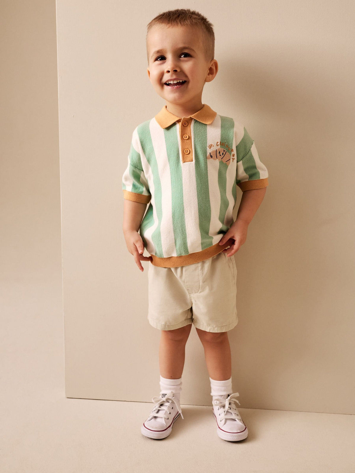 Dsiney Kidz - Striped Character Button Neck Knitted Polo Shirt (3mths-7yrs) image 2