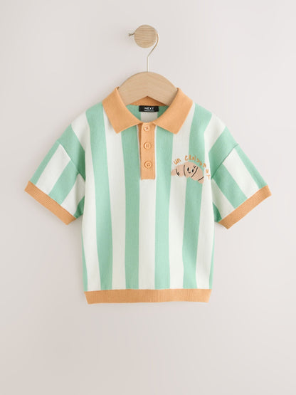 Dsiney Kidz - Striped Character Button Neck Knitted Polo Shirt (3mths-7yrs) image 5