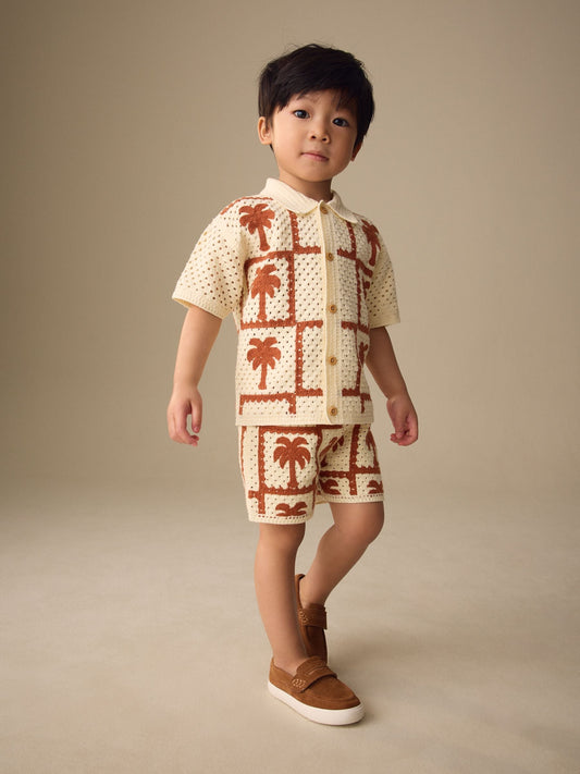 Rust Brown Crochet Palm Tree Set (12mths-7yrs) image 1