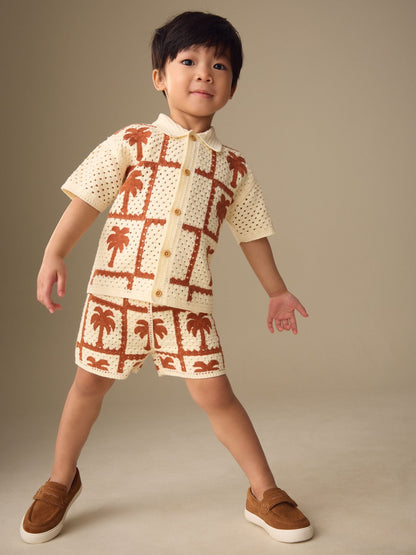 Rust Brown Crochet Palm Tree Set (12mths-7yrs) image 2