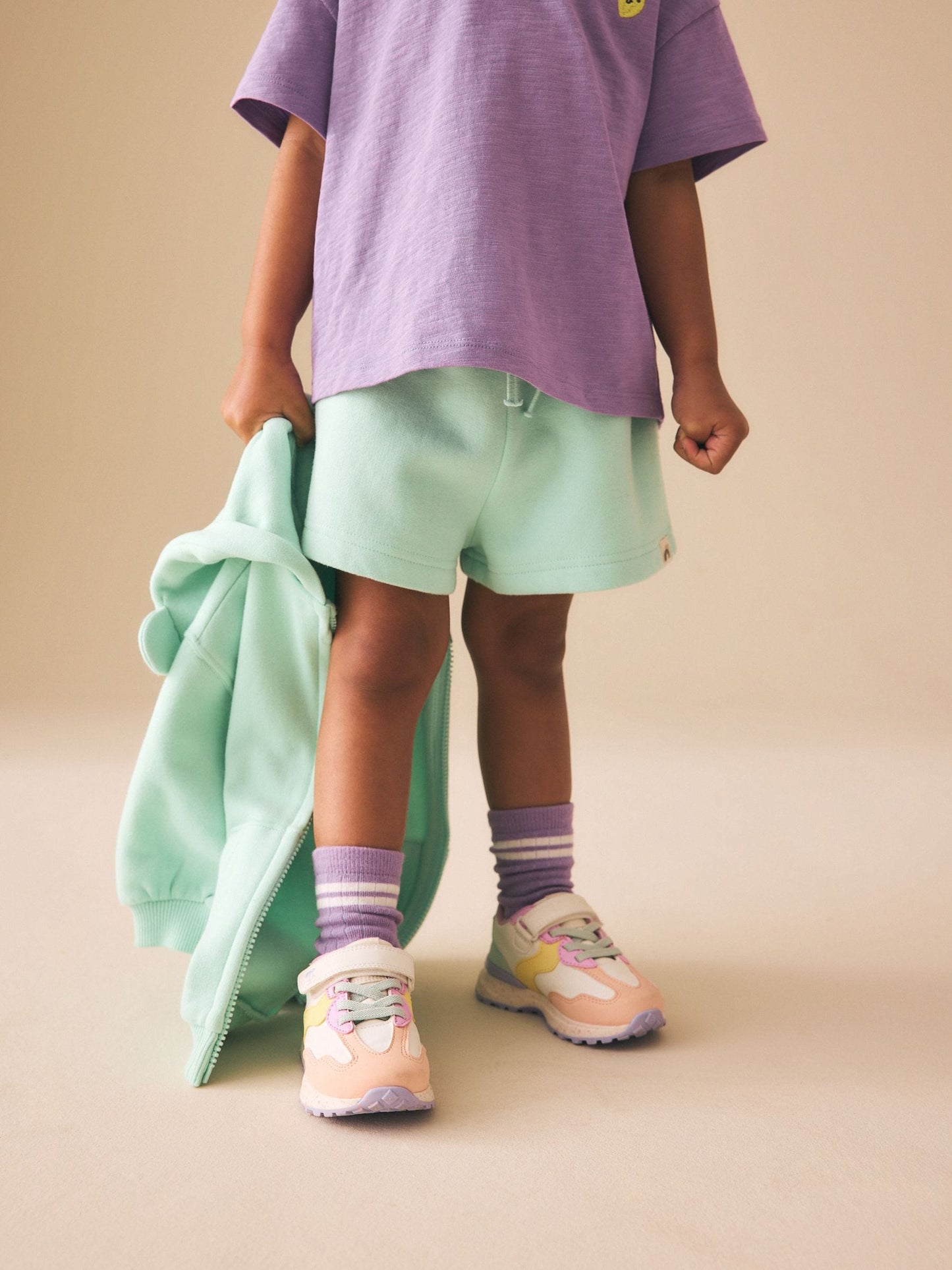 Mint Green Plain Sweat Shorts (3mths-7yrs) image 4