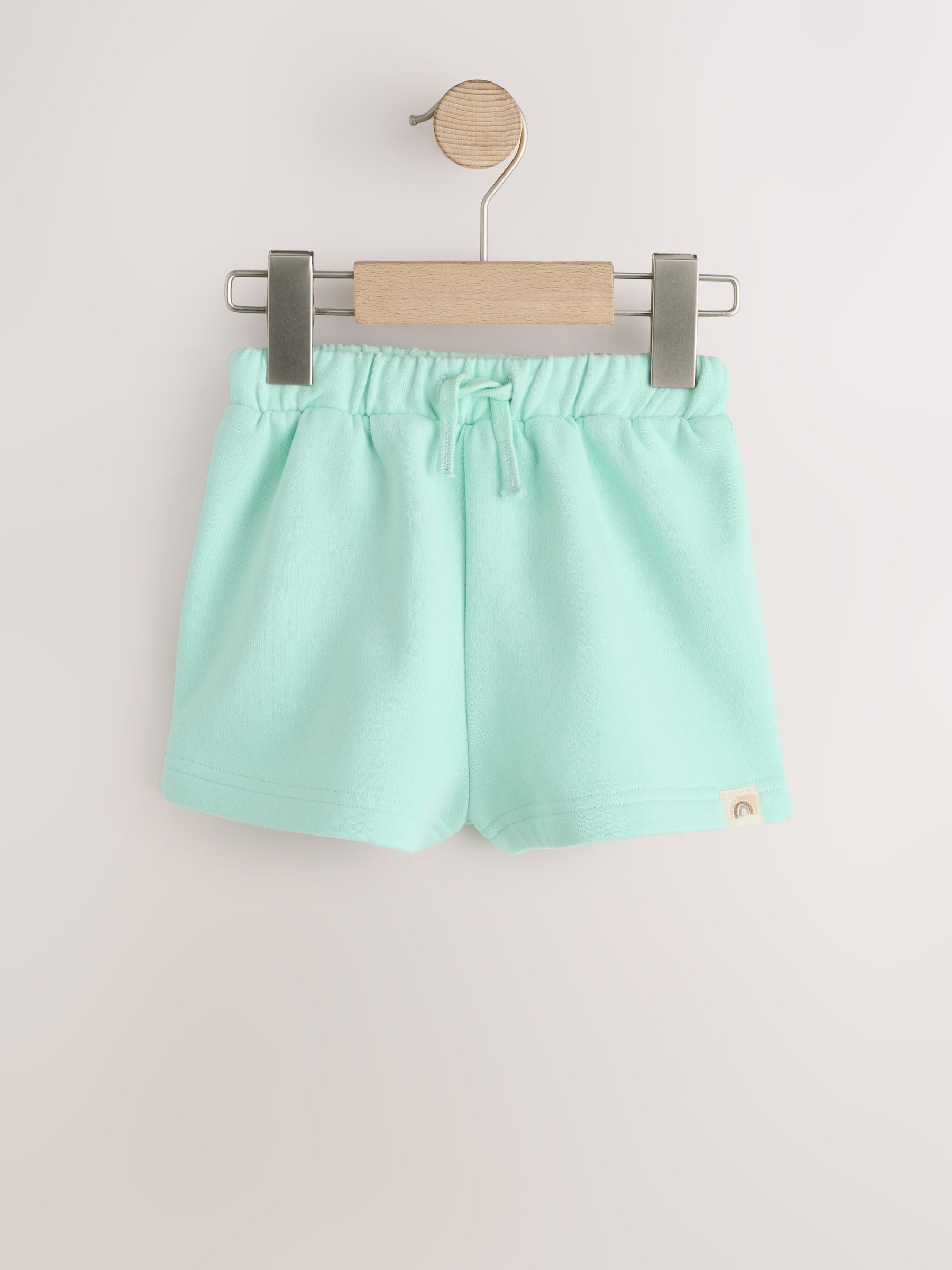 Mint Green Plain Sweat Shorts (3mths-7yrs) image 5