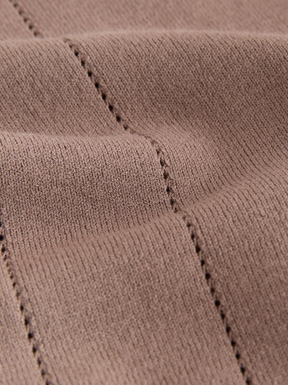Dsiney Kidz - Taupe Brown Knitted Revere Collar Polo Shirt (3-16yrs) image 3