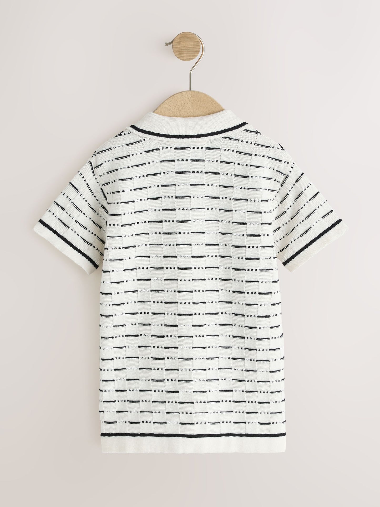 Dsiney Kidz - Navy/White Textured Revere Collar Knitted Polo Shirt (3-16yrs) image 2